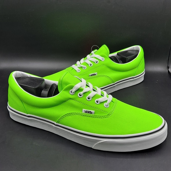 Vans Other - NEW Mens Vans Era Neon Green Gecko True White Sneaker Shoes Size 13